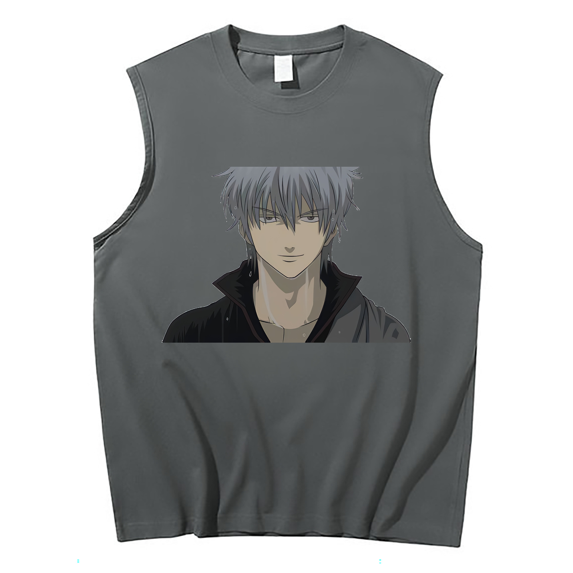 （画像用） ぎんたま 坂田銀時（さかたぎんとき） 神楽 志村新八（しむら しんぱち） GINTAMA Sakata Gintoki Kagura Shimura Shinpachi コットン100％タンクトップ（フロントプリント）